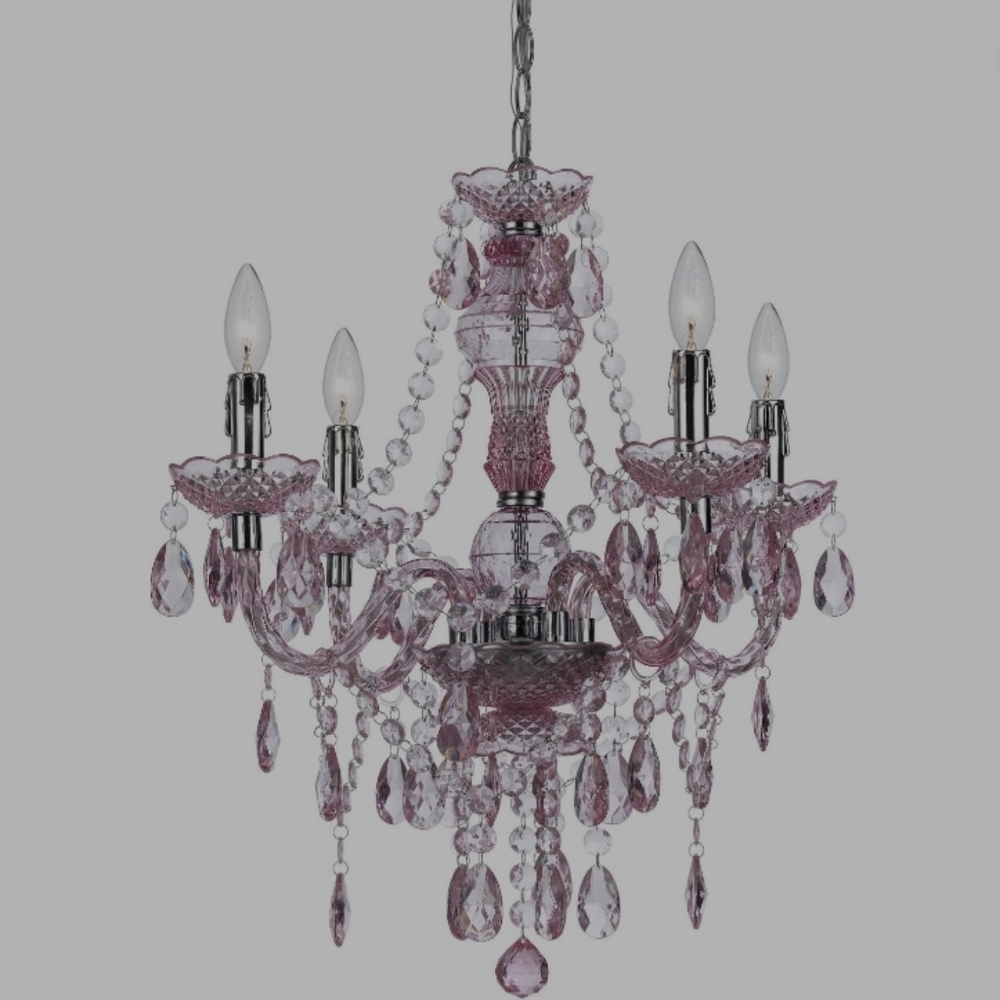 AFLighting 4 Light Mini Chandelier Pink 23.5"
